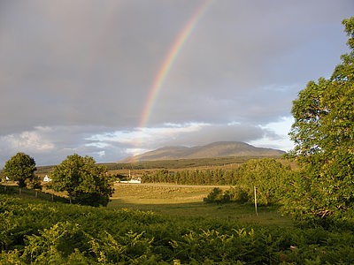 Rainbow over the campsite entrance